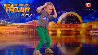Crazy dancing by 4 years old boy on Ukraine's Got Talent.