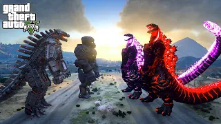 Mechagodzilla and Mechani Kong vs Shin Godzilla and Red Shin Godzilla - GTA V Mods