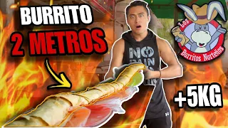 ME COMO BURRITO DE 2 METROS EN 1 HORA (NUEVO RÉCORD) | *BURRITOS GRATIS DE POR VIDA🔥🌯#foodchallenge