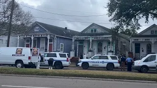 New Orleans police investigate a triple homicide in the Fairgrounds area