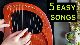 5 EASY LYRE Songs in 5 Minutes - BEGINNER Lyre Harp Tutorial