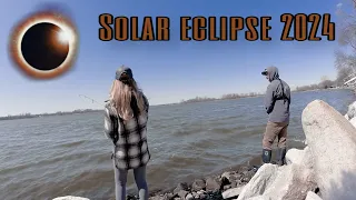SPILLWAY Fishing During 2024 SOLAR ECLIPSE!! (Angry Fish)