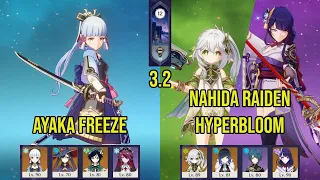 (F2P) C0 AYAKA Freeze & C0 NAHIDA RAIDEN Hyperbloom | 3.2 Spiral Abyss Floor 12 | Genshin Impact