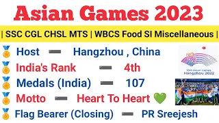 | Asian Games 2023 😍 | Asian Games 2023 Gk 🇮🇳 | Current Affairs 2023 | 2023 Asian Games 🔥 |