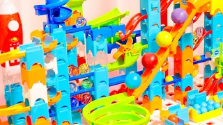 Marble Run Race ASMR Can you make the sudden sudden turn at maximum speed?