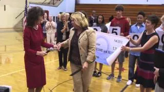 Surprise! Ginger Giessler of Fort Wayne is IN's 2013-14 Milken Educator