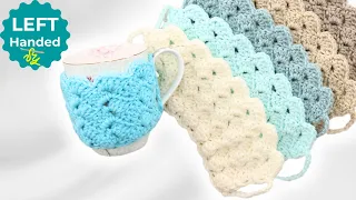 EASY Left Handed Crochet Coffee Mug Cozy!