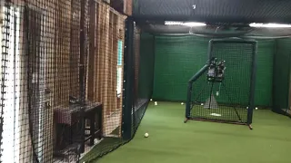 Basement indoors batting cage installation custom made nets