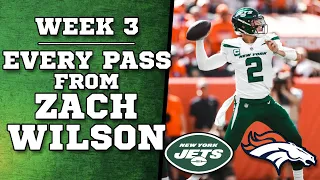 Zach Wilson Highlights - Week 3 - Every Pass