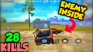 THEY DIDN'T SEE ME COMING | MASSIVE CAR CRASH | SOLO VS SQUADS 28 KILLS | PUBG MOBILE