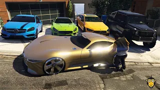 GTA 5 - Stealing Luxury Modified Mercedes Cars with Franklin! | (GTA V Real Life Cars #21)