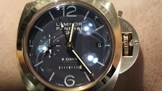 PANERAI LUMINOR GMT 8Days pam00289 pam289 18K Rose Gold