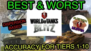 BEST & WORST ACCURACY (DISPERSION) TIERS 1-10 | WOT BLITZ