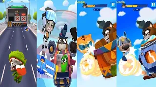 Talking Tom Gold Run VS Tom Hero Dash TOM SKY RUN Dino Tom SUPER GINGER  BEN  Pilot TOM   Boss Fight