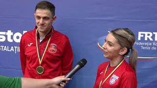 Bernadette Szocs și Ovidiu Ionescu după finala de dublu mixt la Campionatul Național Individual 2023