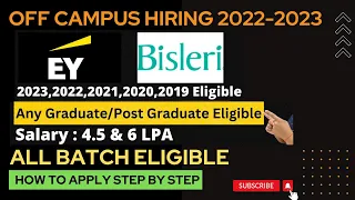 EY & Bisleri Off Campus Recruitment | 2023,2022,2021,2020,2019 Batch Eligible