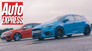 Ford Focus RS vs VW Golf R: 4WD hot hatch drag race