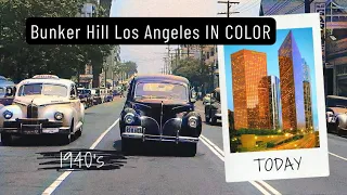 California Los Angeles 1940's in COLOR 60fps w/added sound