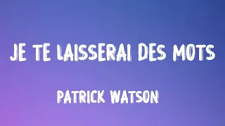 Je te laisserai des mots - Patrick Watson (lyrics with english translation)