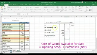 CSEC Principles of Accounts (POA) : Income Statement