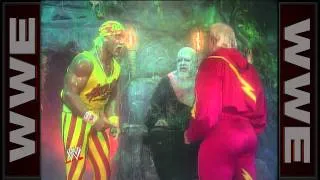 Hulk Hogan confronts Kevin Sullivan in a cave: Clash of the Champions, August 6, 1995