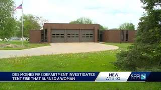 Iowa woman severely burned when her tent caught fire Monday morning