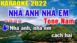 Nhà Anh Nhà Em Karaoke Tone Nam Nhạc Sống | Beat Mới Dễ Hát Âm Thanh Chuẩn | Trọng Hiếu