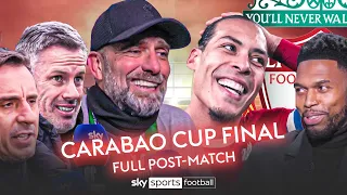 FULL Carabao Cup final celebrations and analysis ft. Klopp, Van Dijk, Carragher, Neville and more! 🔥