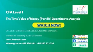 CFA Level 1 - The Time Value of Money (Part 2) | Quantitative Analysis