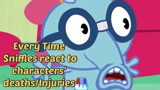 Every Time Sniffles react to characters’ deaths/injuries | Happy Tree Friends