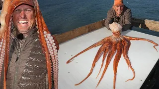 GIANT OCTOPUS on a fishing pole!!! {Catch Clean Cook} Alaska Deep Sea Fishing