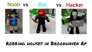 Noob vs Pro vs Hacker; Robbing houses in Brookhaven Rp