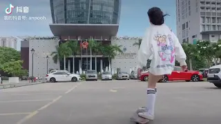 Girl on longboard tiktok 롱 보드에 소녀