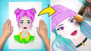 Transformação Total De Boneca De Papel || Tutorial de Maquiagem De Verdade🥰