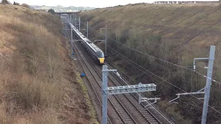 GWR Class 800 at speed under electric power