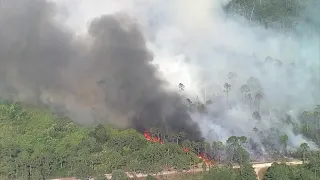 Homes evacuated due to large brush fire in Highlands County
