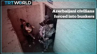 Attacks by Armenian troops force Azerbaijani civilians into bunkers