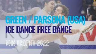 GREEN / PARSONS (USA) | Ice Dance Free Dance | Sapporo 2022 | #GPFigure