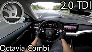 2020 Skoda Octavia Combi 2.0 TDI (150 PS) POV Testdrive AUTOBAHN Beschleunigung & Speed