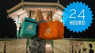 24 HOUR DELIVERY CHALLENGE! Delivering non-stop for UBER EATS, DELIVEROO & JUST EAT!