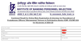 MY IBPS PO FINAL RESULT 2024 || SELECTED IN PNB || How to calculate Interview Marks