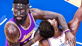 NBA 2K23 My Career - BLACK MASK QUADRUPLE-DOUBLE vs EMBIID! Next Gen Gameplay