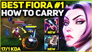 How to Carry 1v9 Fiora Gameplay  - RANK 1 BEST FIORA IN THE WORLD! | Season 13 League of Legends