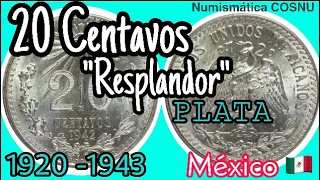 20 Centavos "Resplandor" | Plata | 1920 - 1943 | México