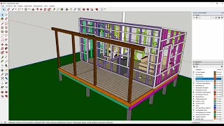 Проект мини дома 6 на 3 от А до Я в скетчап