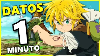 🔷DATOS DE MELIODAS EN 1 MINUTO 🕜 NANATSU NO TAIZAI