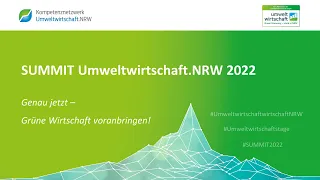 Aufzeichnung des SUMMIT Umweltwirtschaft.NRW 2022