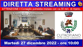 Consiglio Comunale di Cutrofiano 27/12/2022