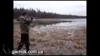 Real russian fishing with gun!