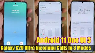Galaxy S20 Ultra: Incoming Call Over The Horizon in Full Screen/Mini-Popup/Popup